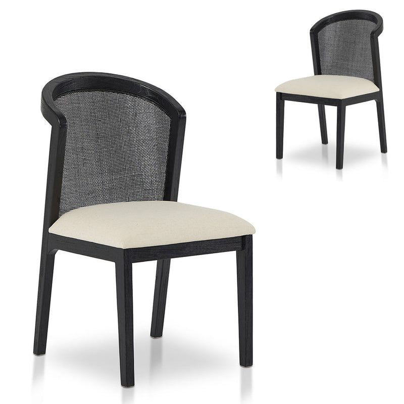 Black ELM Dining Chair - Light Beige