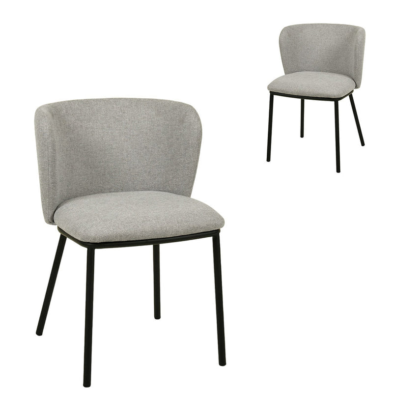 Fabric Dining Chair - Charcoal Grey (Set of 2)