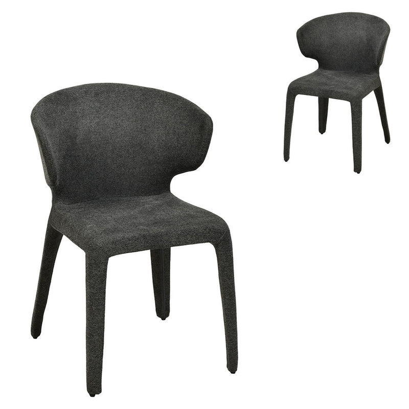 Fabric Dining Chair - Charcoal Grey (Set of 2)