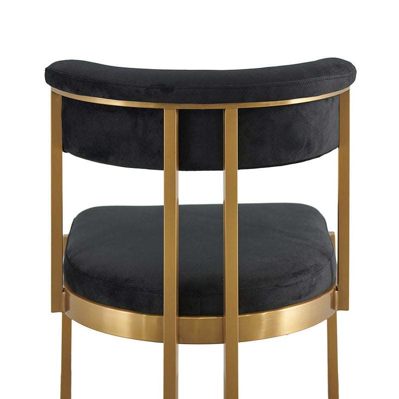 Black Velvet Dining Chair - Golden Base