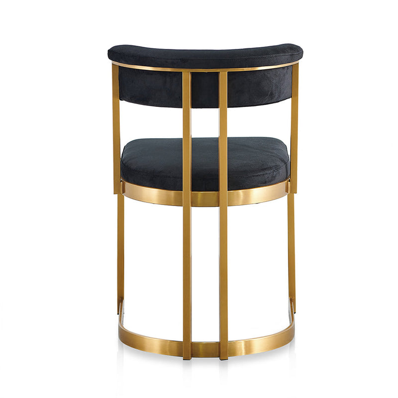 Black Velvet Dining Chair - Golden Base