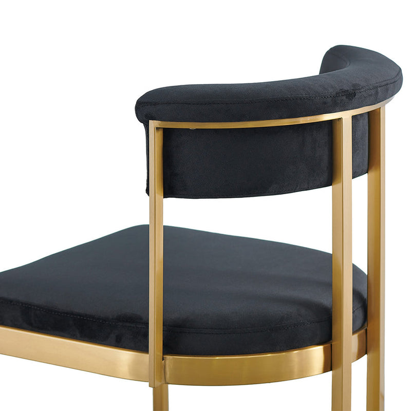 Black Velvet Dining Chair - Golden Base