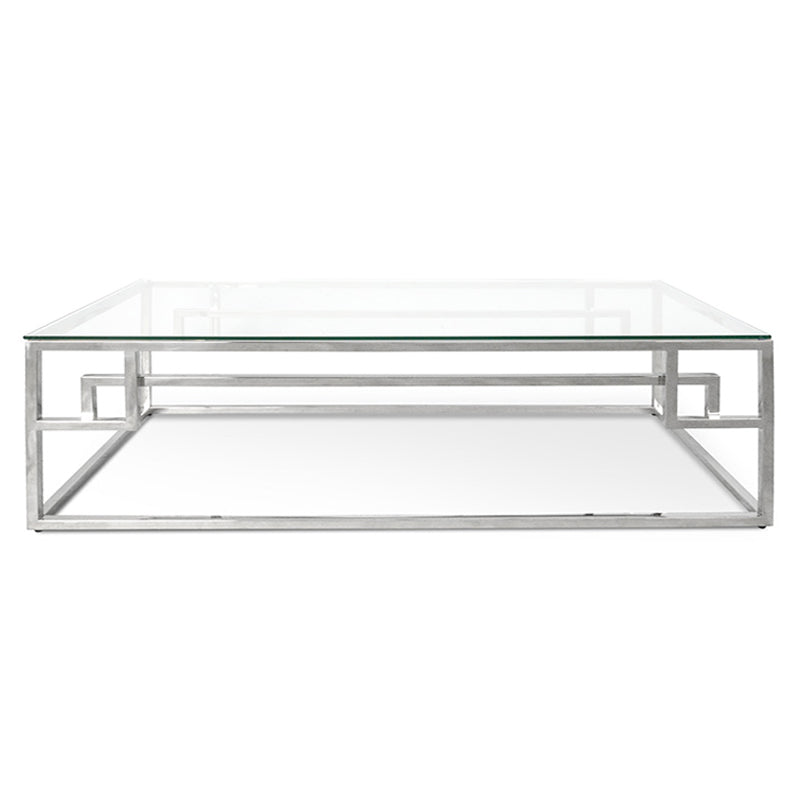 1.2m Coffee Table - Glass Top - Brushed Gold Base