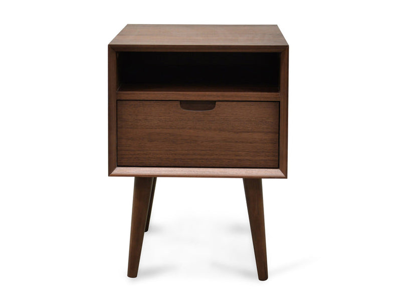 SQ Wooden Bedside Table - Walnut