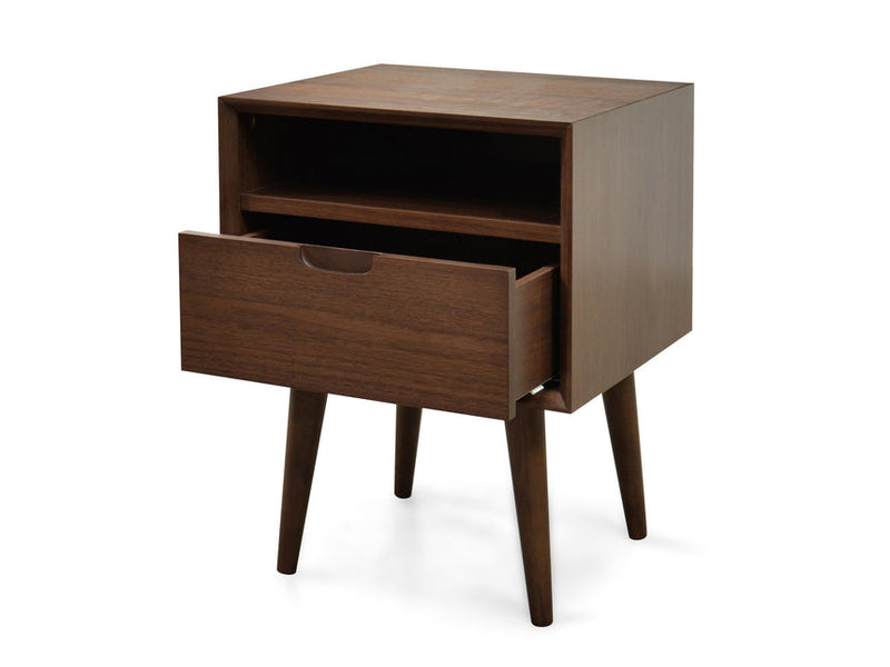 SQ Wooden Bedside Table - Walnut