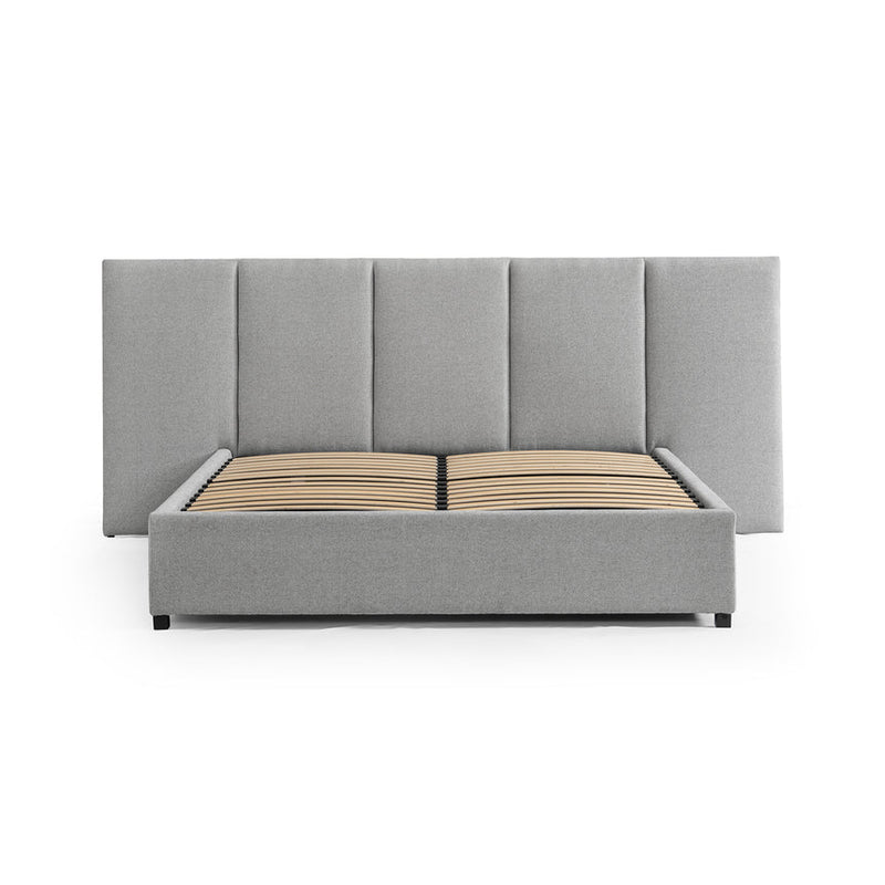 King Sized Bed Frame - Spec Grey with Storage