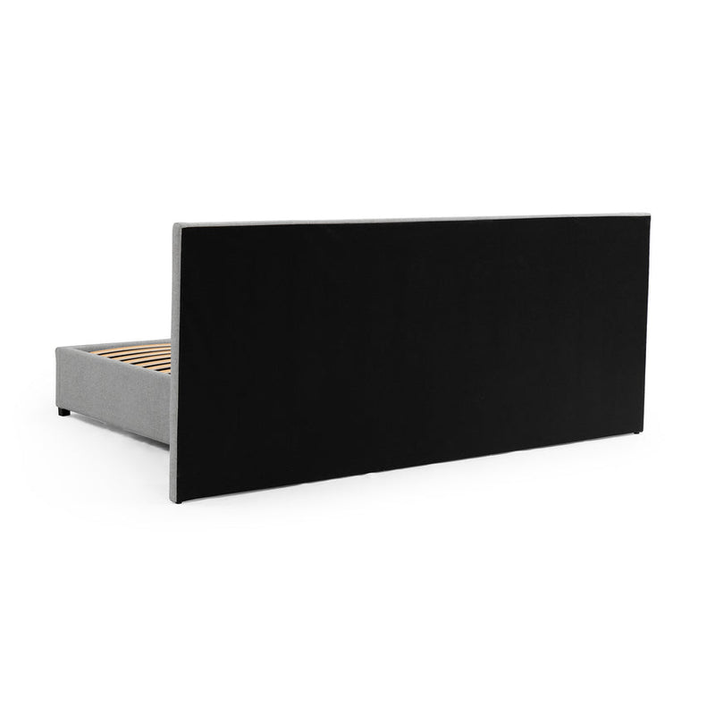 King Bed Frame - Charcoal Velvet with Storage