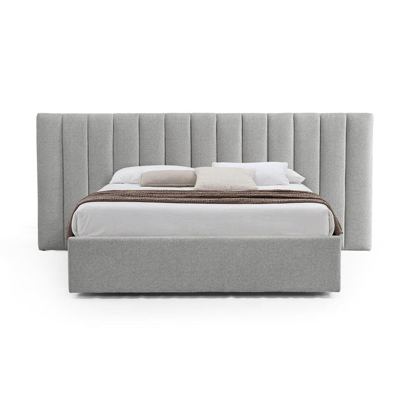 Wide Base King Bed Frame - Spec Grey with Storage