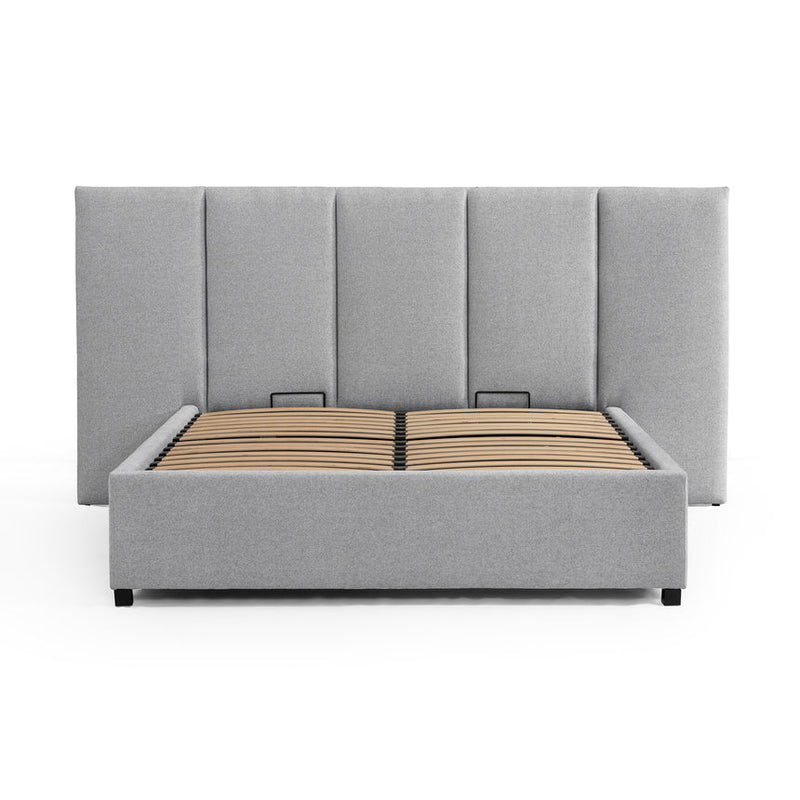 Queen Sized Bed Frame - Spec Grey with Storage