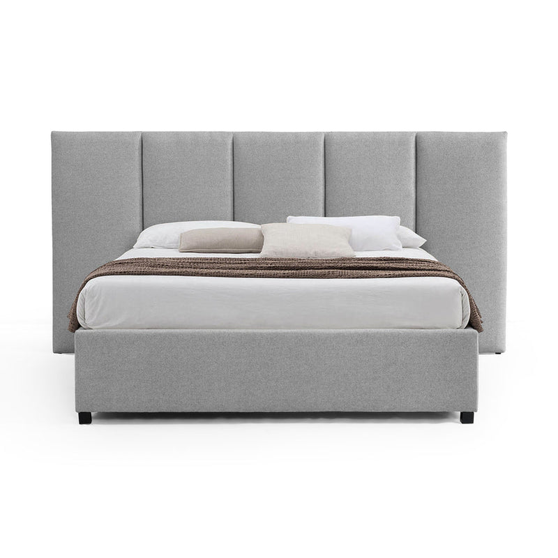 Queen Sized Bed Frame - Spec Grey with Storage