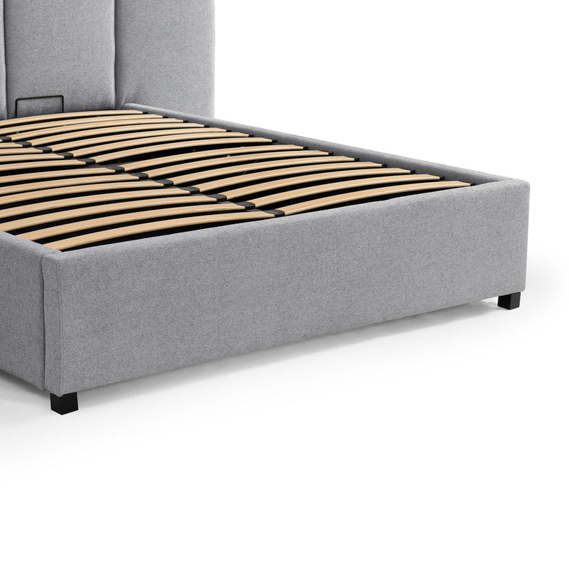 Queen Sized Bed Frame - Spec Grey with Storage