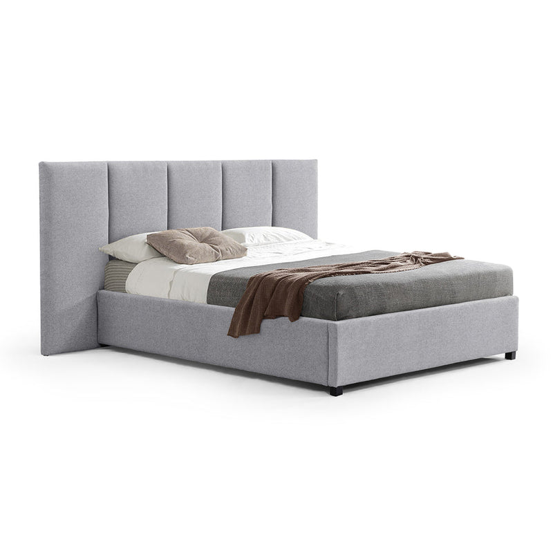 Queen Sized Bed Frame - Spec Grey with Storage