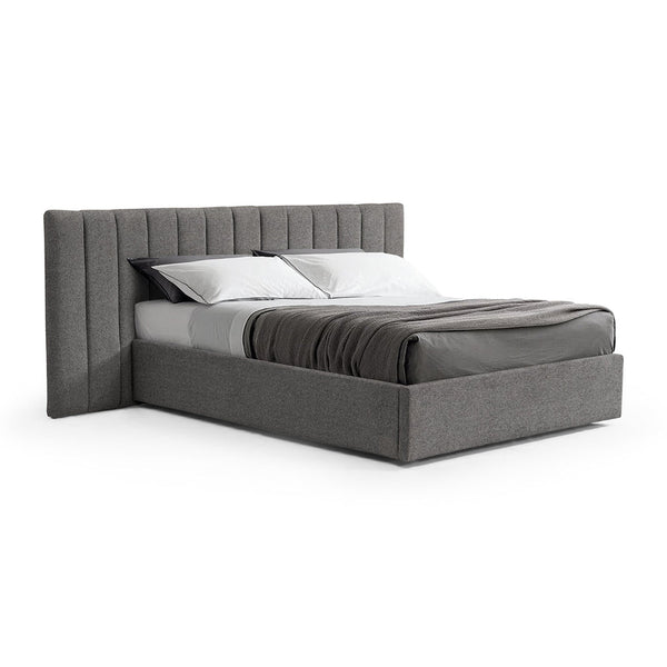 Wide Base King Bed Frame - Spec Charcoal with Storage