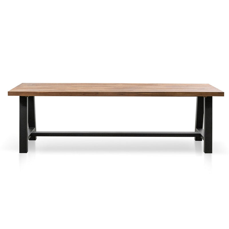 Outdoor Dining Table - Natural Top and Black