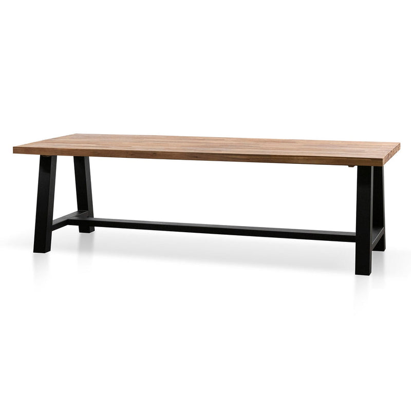 Outdoor Dining Table - Natural Top and Black