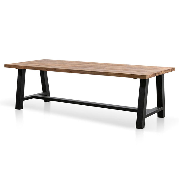 Outdoor Dining Table - Natural Top and Black