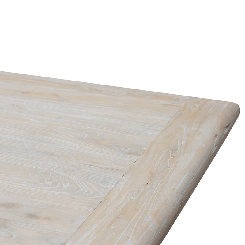 198cm Dining Table - Rustic White Washed