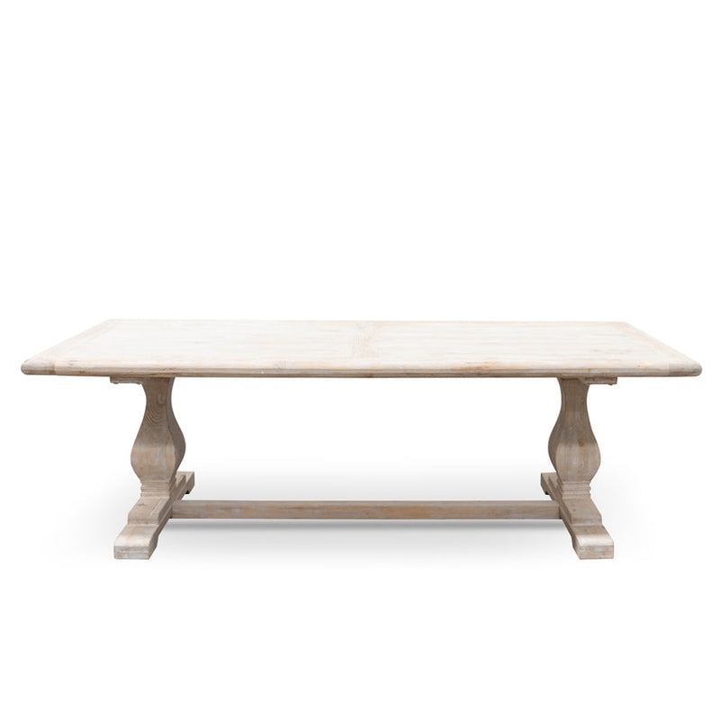 198cm Dining Table - Rustic White Washed