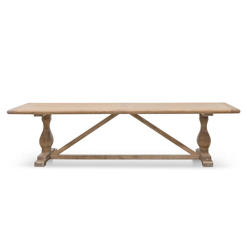 198cm Dining Table - Rustic White Washed