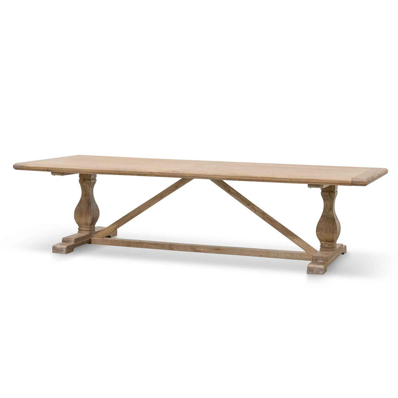 198cm Dining Table - Rustic White Washed