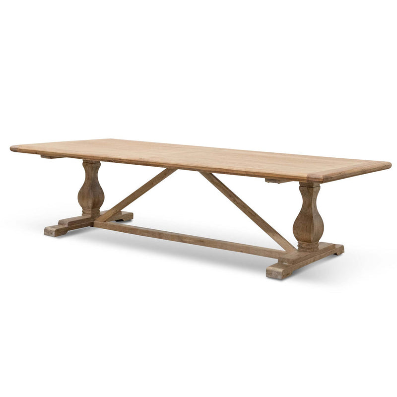 198cm Dining Table - Rustic White Washed