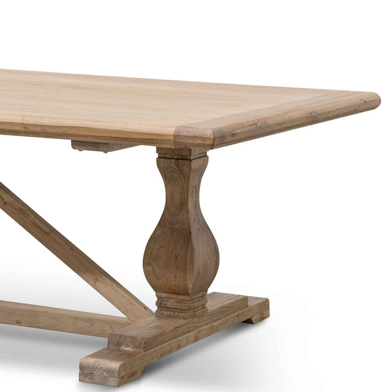 198cm Dining Table - Rustic White Washed