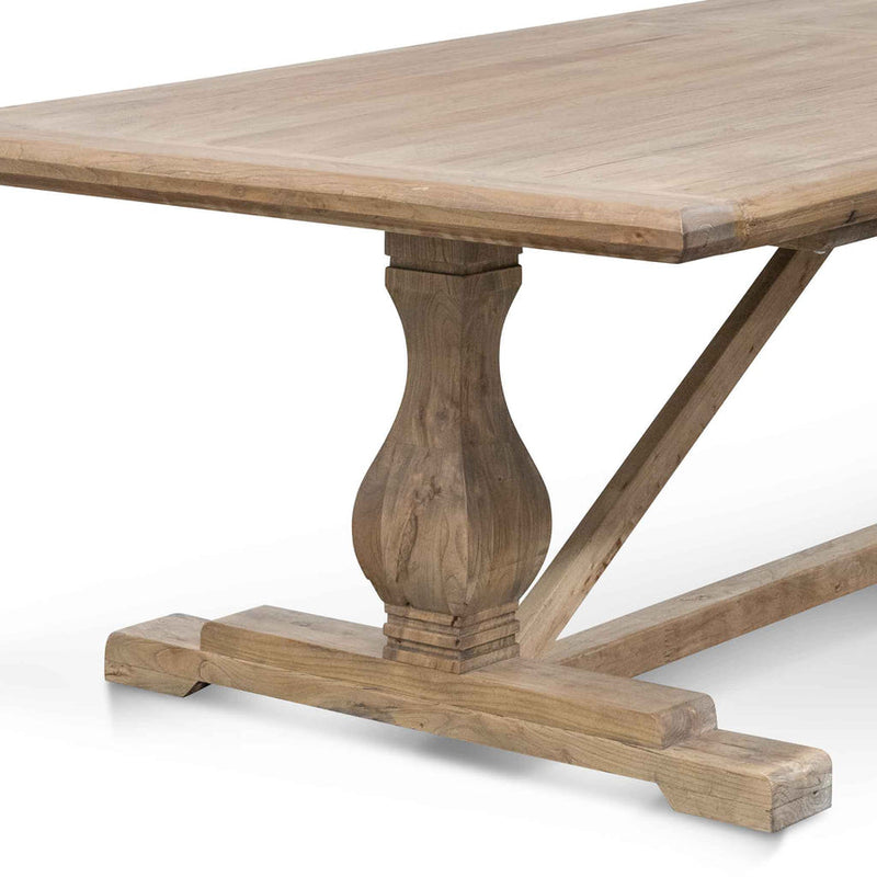 198cm Dining Table - Rustic White Washed