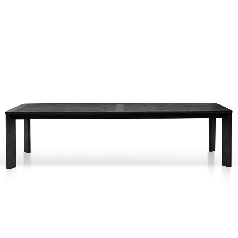 3m Wooden Dining Table - Full Black