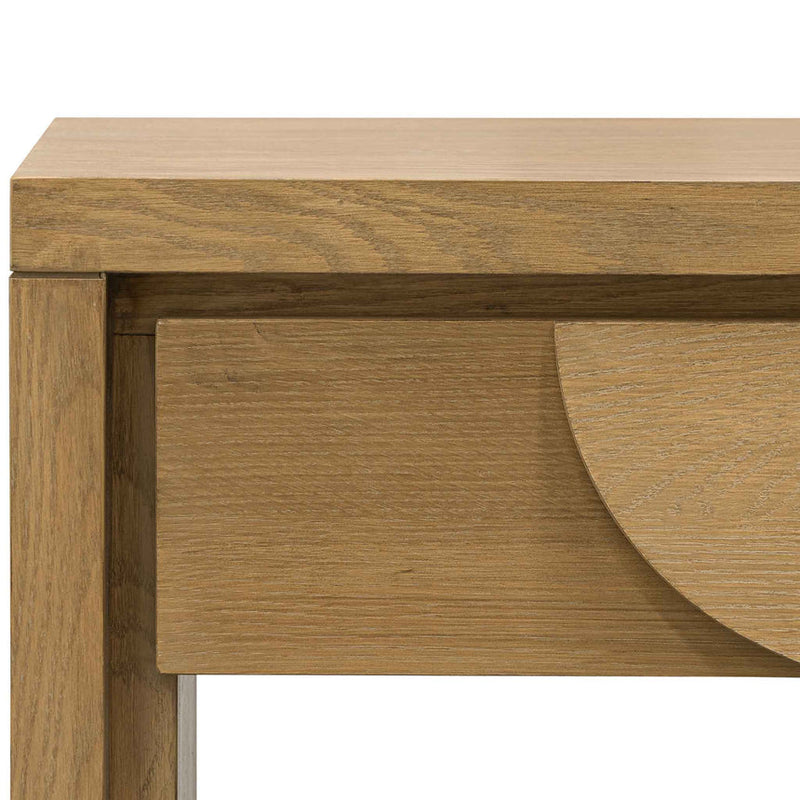 140cm Console Table with Drawers - Dusty Oak