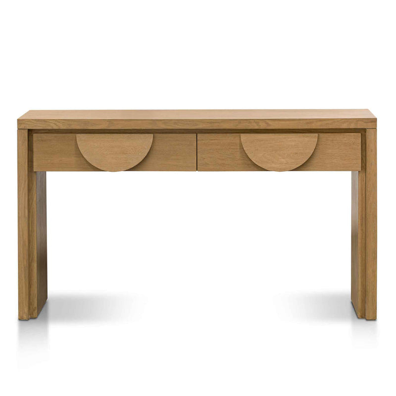 140cm Console Table with Drawers - Dusty Oak