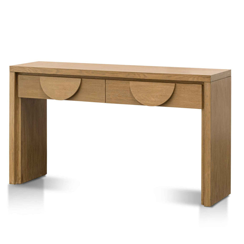 140cm Console Table with Drawers - Dusty Oak