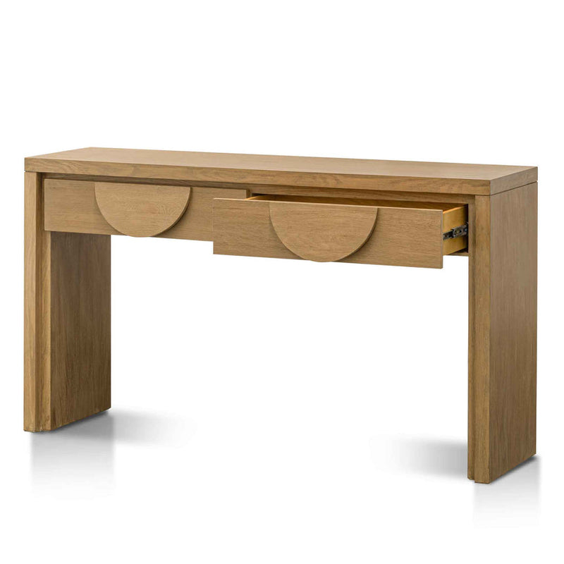 140cm Console Table with Drawers - Dusty Oak