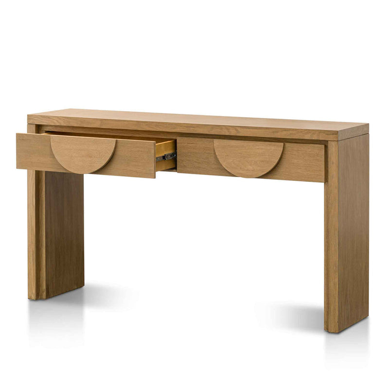 140cm Console Table with Drawers - Dusty Oak