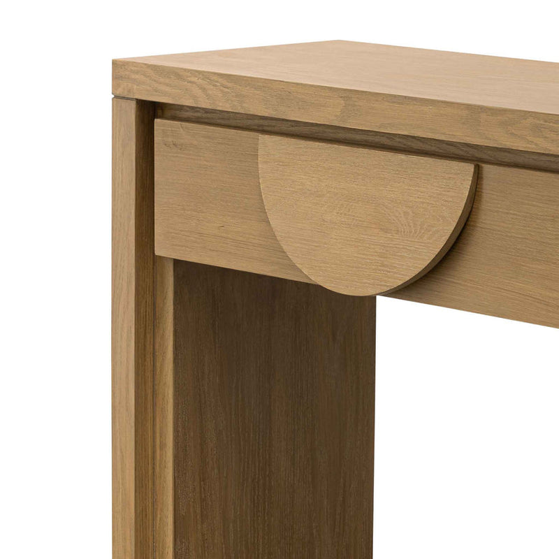 140cm Console Table with Drawers - Dusty Oak