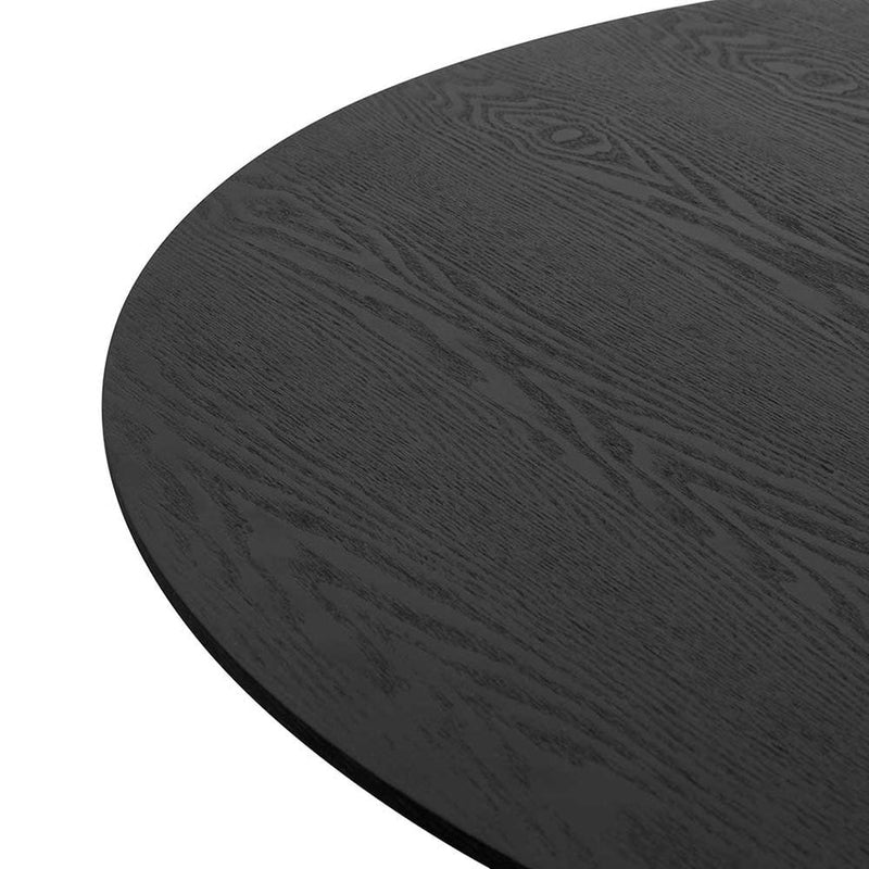 1.2m Round Wooden Dining Table - Black