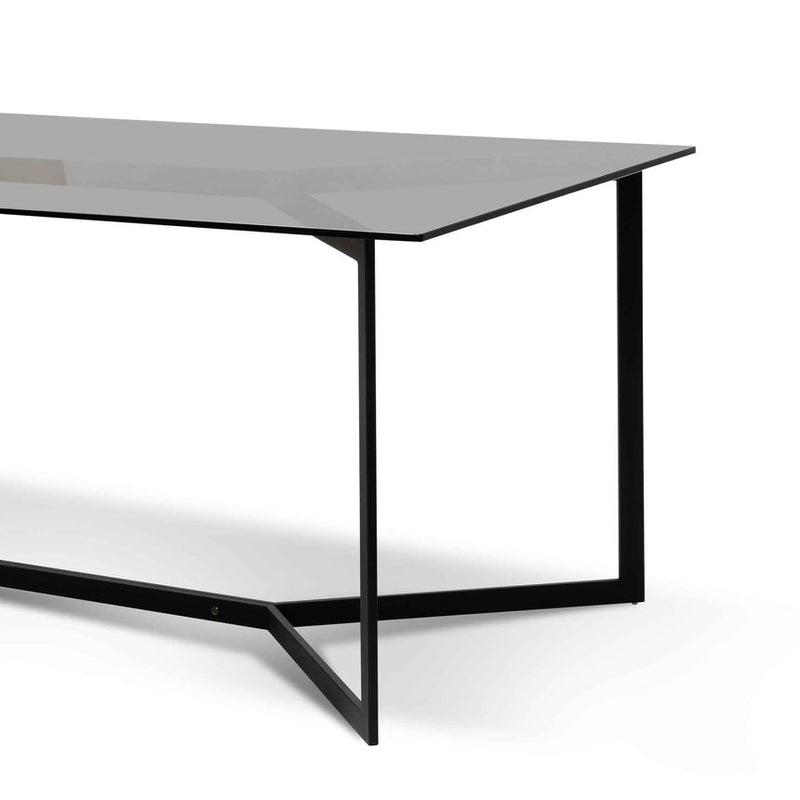 1.9m Glass Dining Table - Gold Base