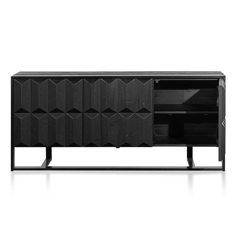 1.78m Recycled Sideboard - Full Black