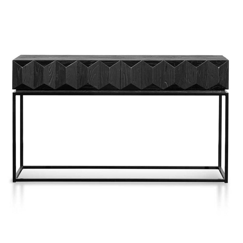 140cm Wooden Console Table - Full Black