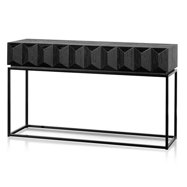 140cm Wooden Console Table - Full Black