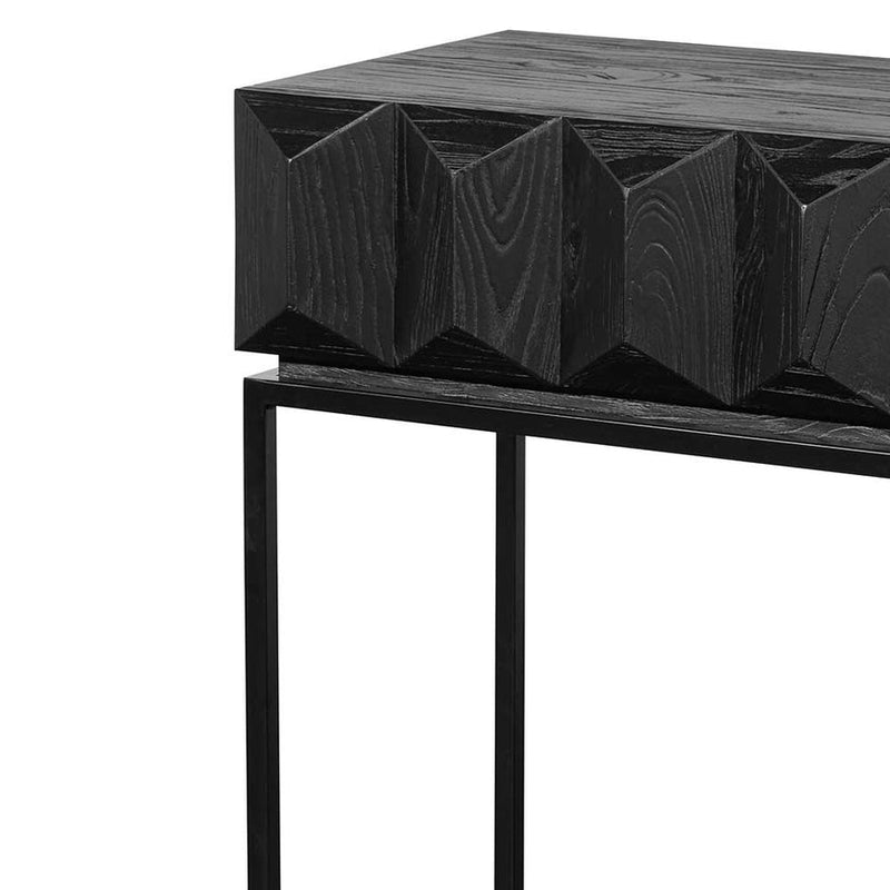 140cm Wooden Console Table - Full Black