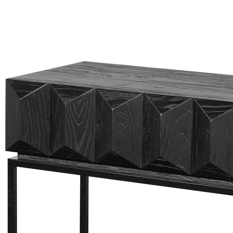 140cm Wooden Console Table - Full Black