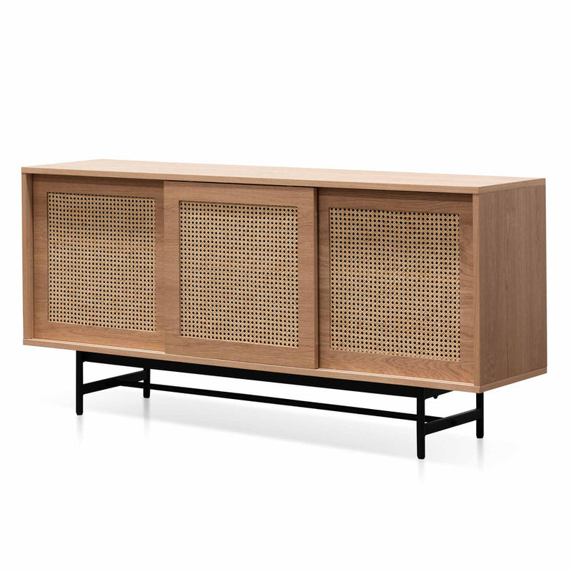 CDT6503-KD Oak Buffet Unit - Natural with Natural Rattan Doors