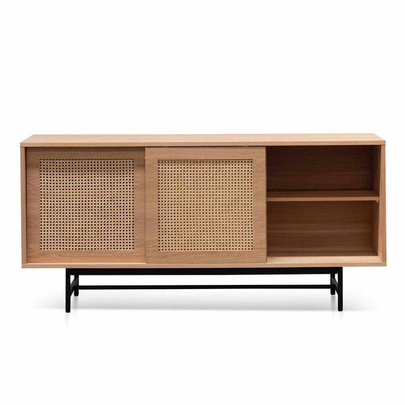 CDT6503-KD Oak Buffet Unit - Natural with Natural Rattan Doors