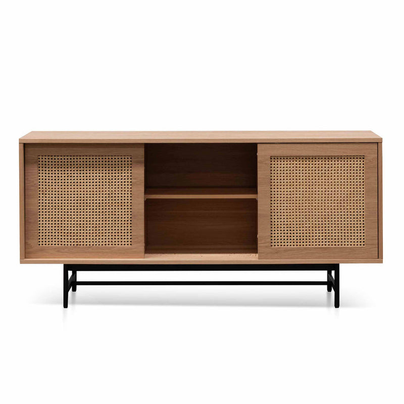 CDT6503-KD Oak Buffet Unit - Natural with Natural Rattan Doors