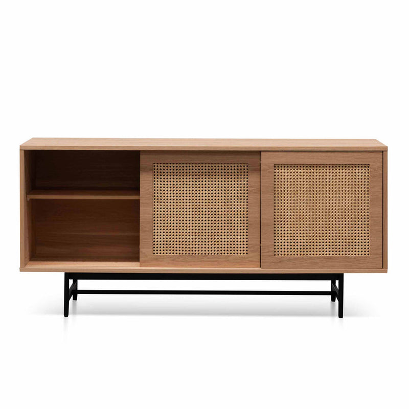 CDT6503-KD Oak Buffet Unit - Natural with Natural Rattan Doors