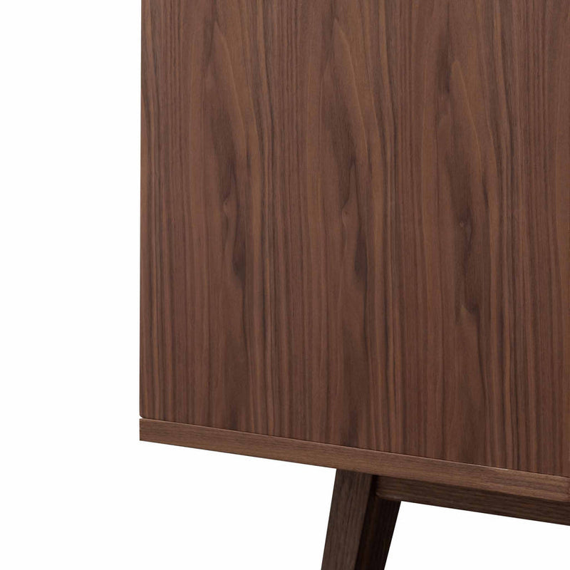 1.6m Sideboard Buffet Unit - Walnut with Black Doors