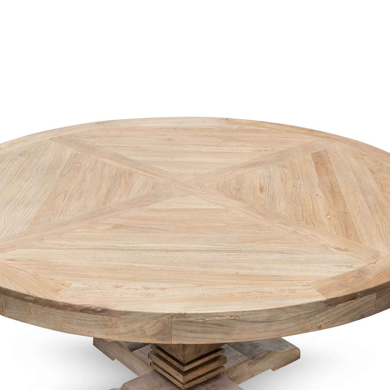 1.6m Round Dining Table - Natural in Black Base