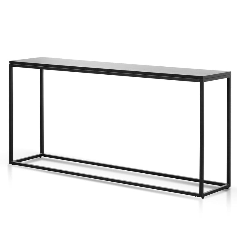 1.6m Console Table - Natural Top and Black Frame