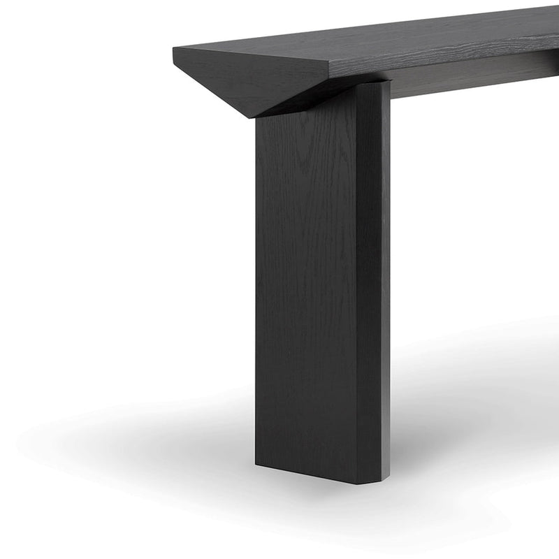 1.4m Oak Console Table - Black