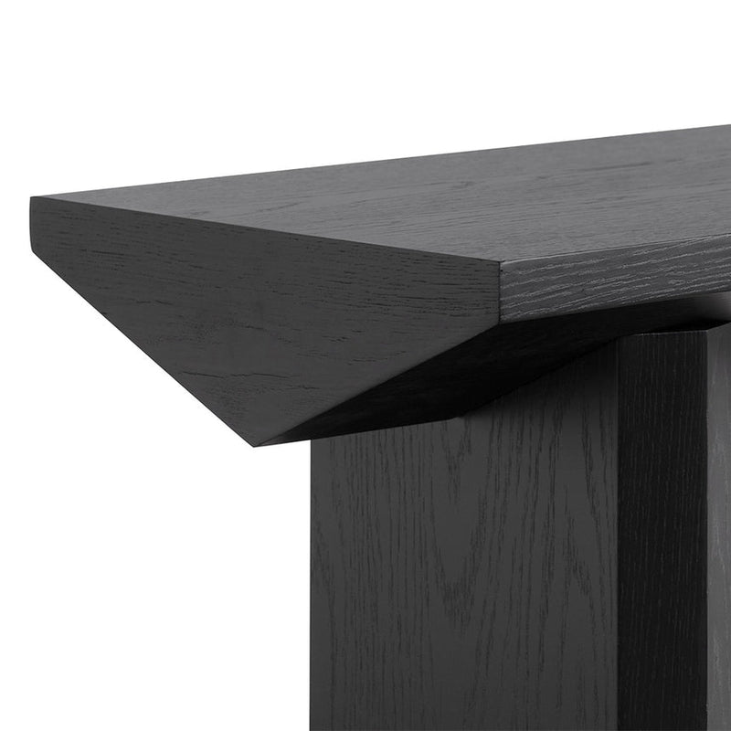 1.4m Oak Console Table - Black